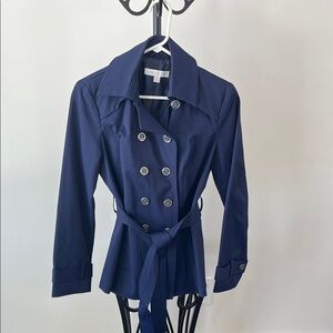 New York & Company Deep Blue Trench Coat